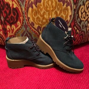 White Mountain Daniella Suede Leather Black or Blue Boots Women’s